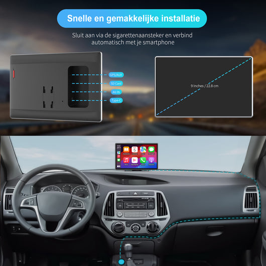 Strolox 9 inch Carplay-scherm / Android Auto